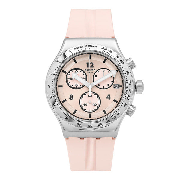 Swatch YVS532 ESSENTIALS POPPINGLY PINK Men's Polyurethane Watch