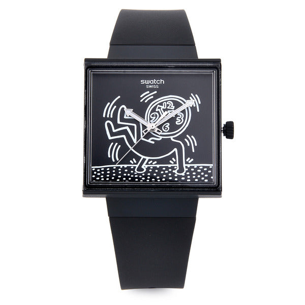 Swatch SO34Z103 Keith Haring Break Free Loose public urethane watch