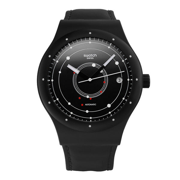 Swatch SUTB400 SISTEM BLACK men's leather watch
