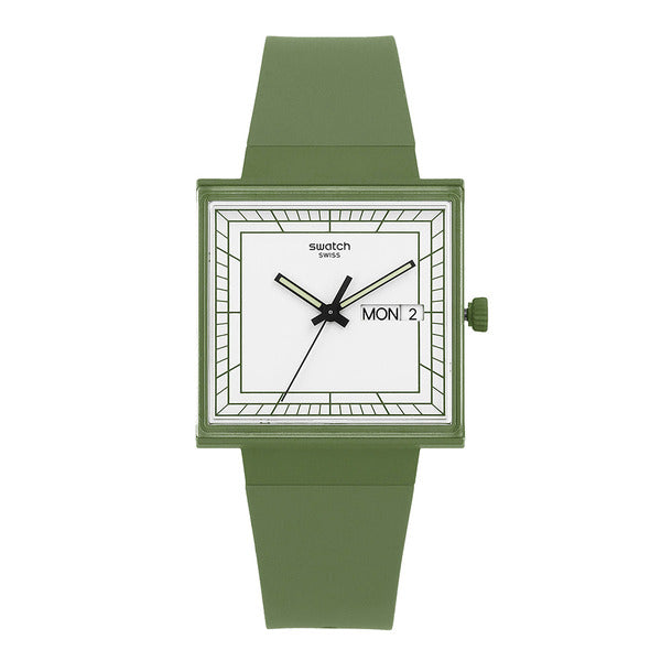 Swatch SO34G700 BIOCERAMIC WHAT IF GREEN women's urethane watch