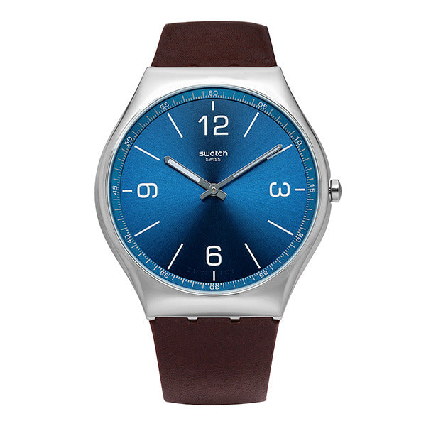 Swatch SS07S101 Skin Irony Skinwind Men's Leather Watch