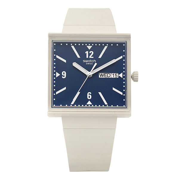 Swatch SO34T700 BIOCERAMIC WHAT IF BEIGE Women's Leather Watch