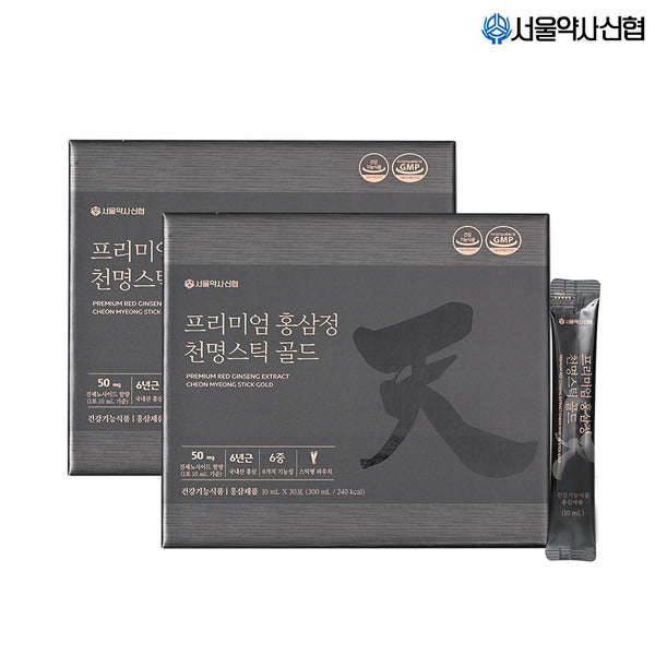 Seoul Pharmacists Credit Union Red Ginseng Extract Cheonmyeong Stick Gold 30 Packs 2 Set
