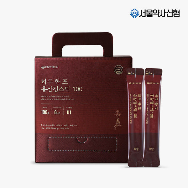 Seoul Pharmacists Credit Union One Packet a Day Red Ginseng Extract Stick 100 Packs