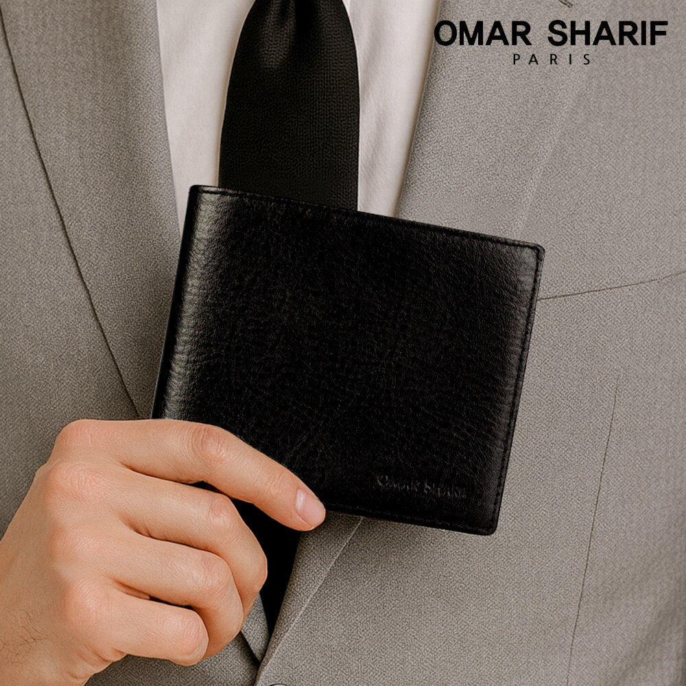 Omasharif Natural Grain Genuine Leather Men's Wallet OS6557