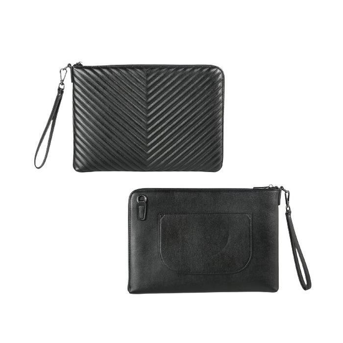 Bongseu Diagonal Embossed Stitch Leather Clutch Mini Crossbody Bag (19387141)