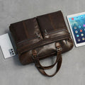 Bongsse Modern Leather Crossbody Bag for Laptop Document Office Worker Bag