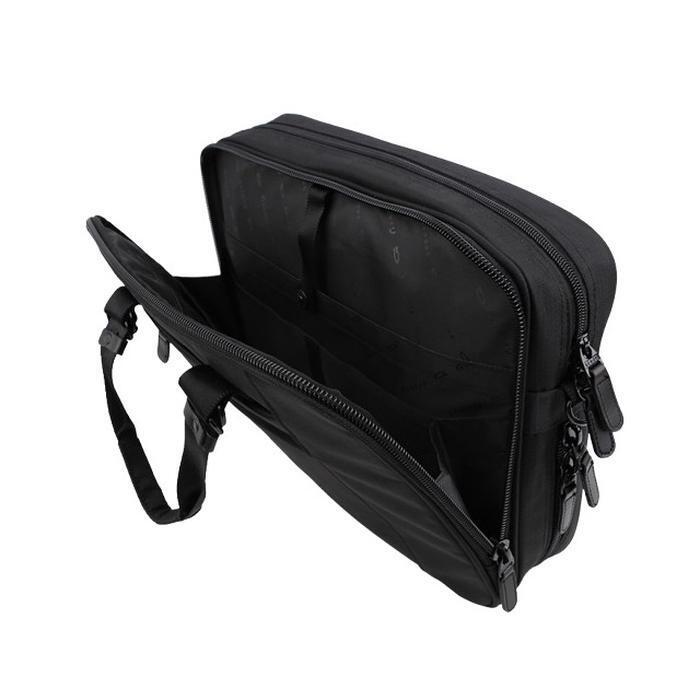 Bongs Front Zipper Black Briefcase Men's Company Bag Business Travel Bag (30102995)