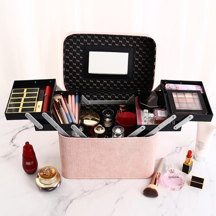 SHONYONE MAKEUP BOX CORDUROY THREE-TIER TRAVELMAKEUP CASE (43260742)