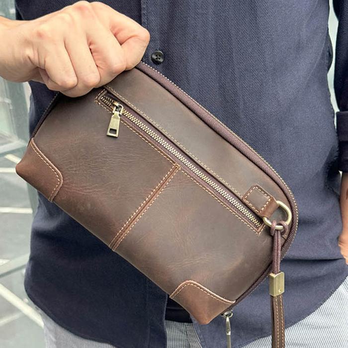 Leaders Wholesale Practical Size Slim Shape Leather Men's Casual Fashion Clutch Bag (17676429)