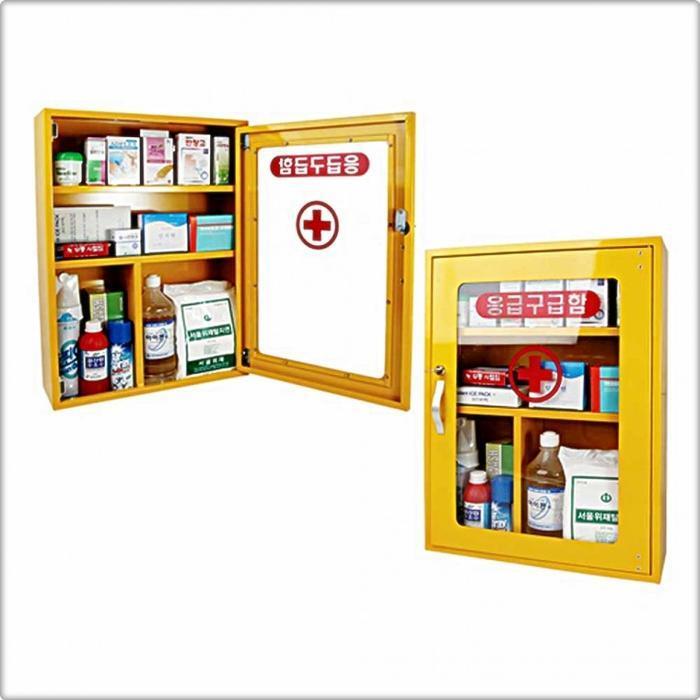 Sustainable Coexistence Logistics Green Safety First Aid Cabinet Steel Wall-Mounted First Aid Box Me