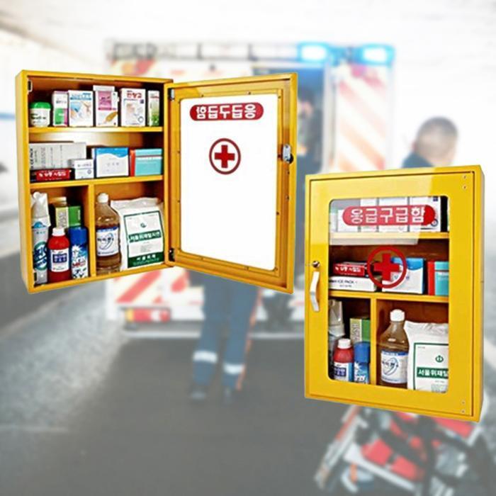 Sustainable Co-exist Logistics Green Safety First Aid Steel Wall-Mounted First Aid Kit Medicine Cont