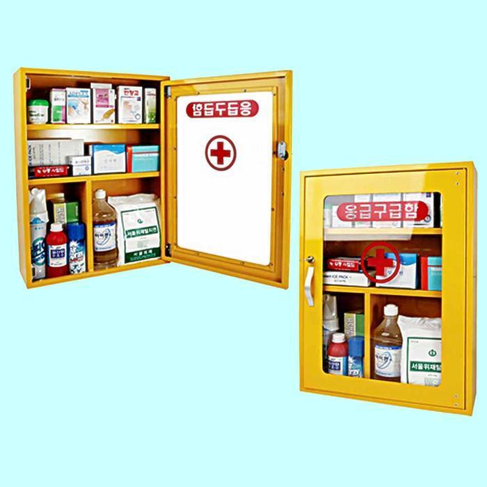 LuckyTuesday green safety first aid cabinet steel wall-mounted first-aid box medicine box emergency 
