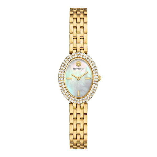 Official Import Tory Burch TBW6034 (The Oval) Oval Mother-of-pearl Women's Metal Watch