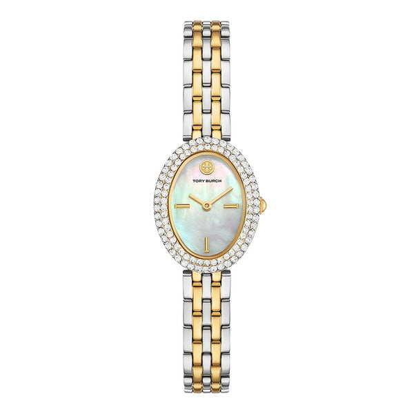Official Import Tory Burch TBW6037 (The Oval) Oval Mother-of-pearl Women's Metal Watch