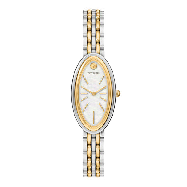 Official Import Tory Burch TBW6045 The Oval Oval Mother-of-pearl Women's Metal Watch