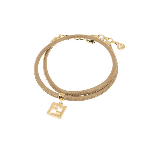 Fendi 8AL293 AH9W F1HJV Forever FF logo leather bracelet