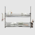 DM Shop pressed pillar dryer rack 304 stainless steel 2-tier 600 mm sink shelf (11193062)
