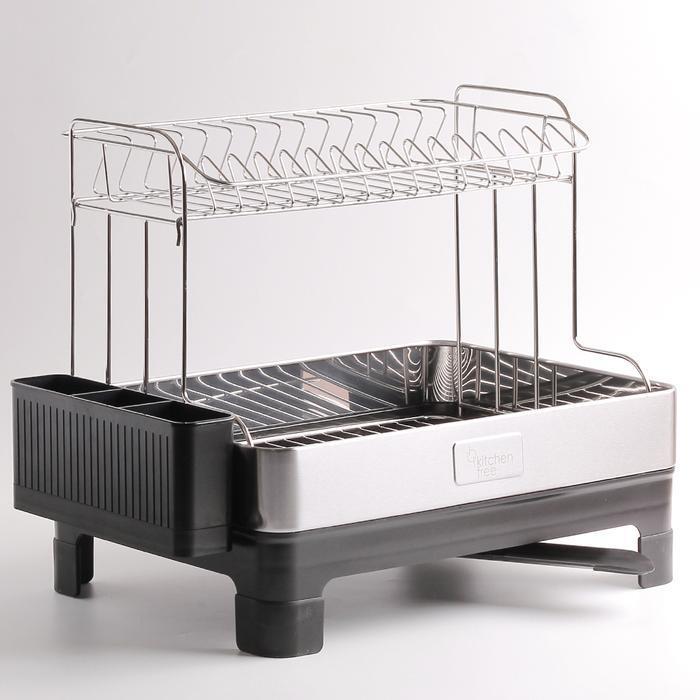 BareonShopping sink drain dishes stainless steel dish rack 2-tier (10892554)