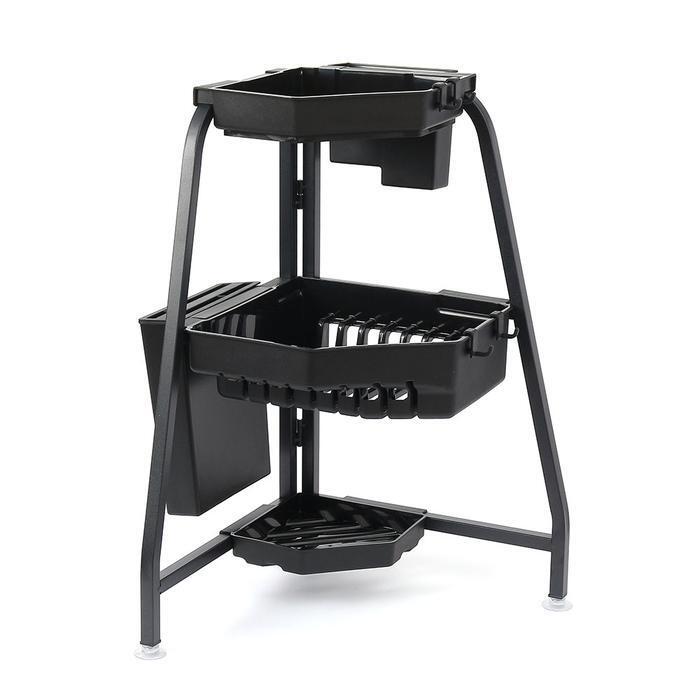 OurLiving 3-tier drip-proof corner dish rack bowl holder Z2 (black) (28269458)