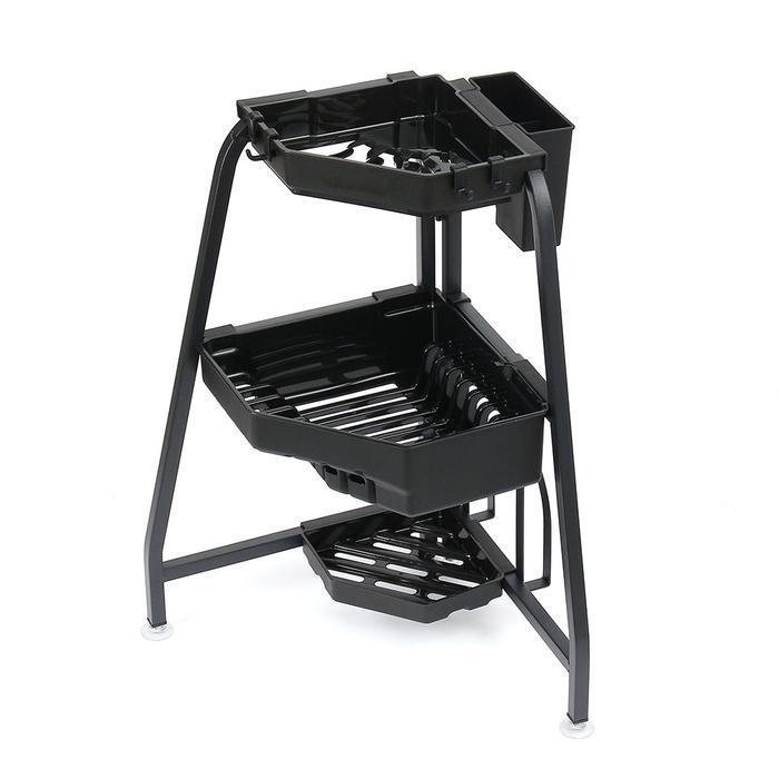 OurLiving 3-tier drip-proof corner dish rack plate holder Z4 (black) (28269462)