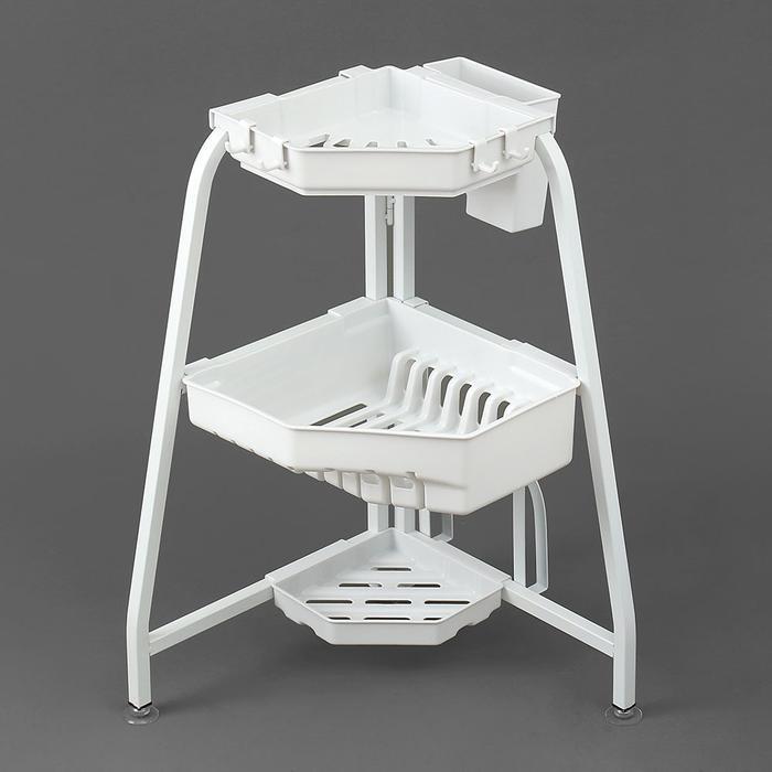OurLiving 3-tier drip-proof corner dish rack plate holder Z4 (white) (28269463)