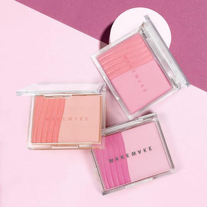 WakeMAKE Shyer Layering Dual Blush 5g - Cheek Mica Gradient Powder x3SET (AD) (33561230)