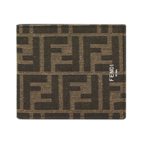Fendi FF Fabric Coin Wallet Brown 7M0169 ALWK F0L3T