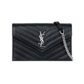 Saint Laurent Cassandra Envelope Chain Black Women's Shoulder Bag 857605 BOW02 1000