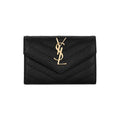 Longchamp Matelasse Envelope Black Women's Card Wallet 414404 BOW01 1000