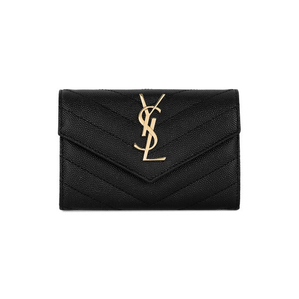 Longchamp Matelasse Envelope Black Women's Card Wallet 414404 BOW01 1000