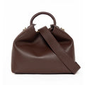 Eleem RAISIN Pebbled Leather Tote Bag Dark Brown