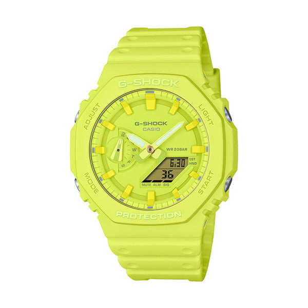 Zissi GA-2100-9A9 leather oak one tone yellow men's anadiji urethane wristwatch