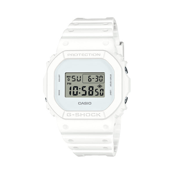 Zegris DW-5600WW-7 all white square digital men's urethane watch