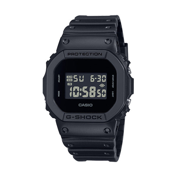 Zisochrome DW-5600UBB-1 solid color male square urethane electronic watch