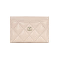 Chanel Gold Classic Caviar Beige Pink Women's Cardholder AP0213 B10583 U3654