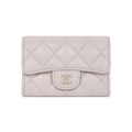Chanel Gold Classic Caviar Flap Purple Women's Card Wallet AP4096 B10583