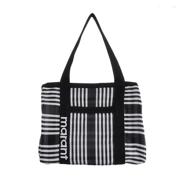 Isabella Mar郎 PP0021FA A1X17M BKWH DARWEN Different Striped Tote Bag