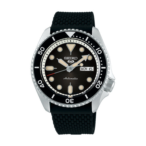 Seiko men's black automatic resin watch SRPD73K2