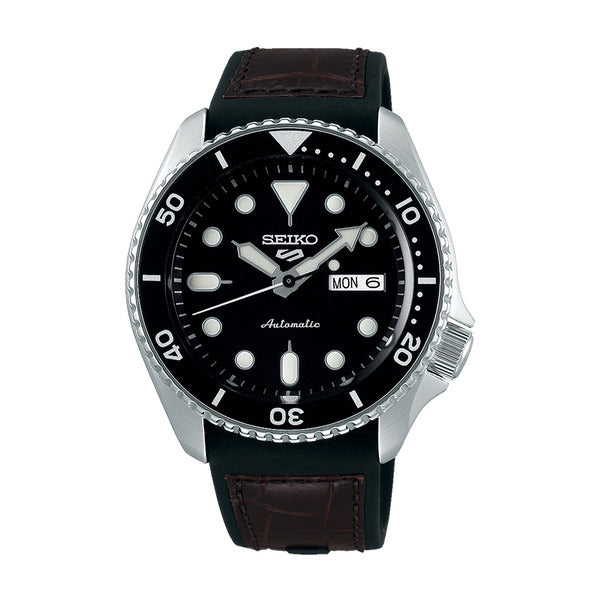 Seiko men's black brown automatic resin watch SRPD55K2