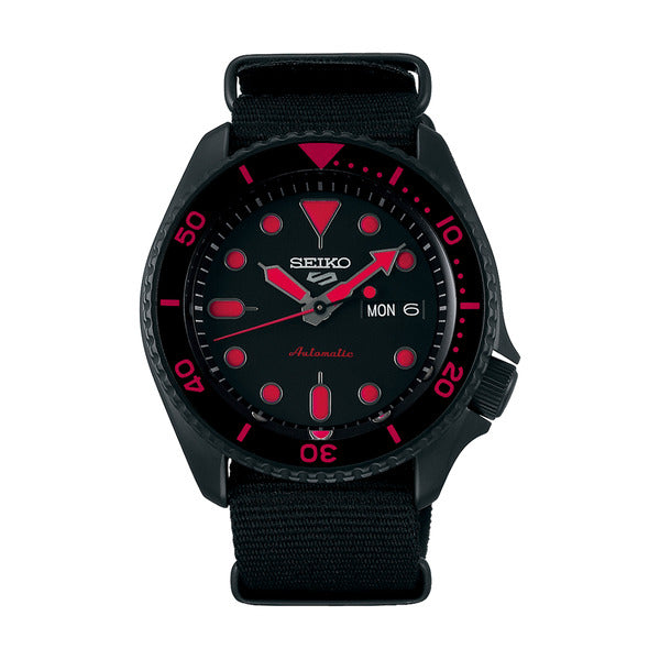 Seiko men's red black automatic NATO watch SRPD83K1