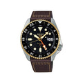 Seiko 5 Sports GMT leather men's watch SSK036K1