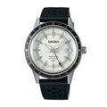 Seiko Presage Men's Black Silver Automatic Leather Watch SSK011J1