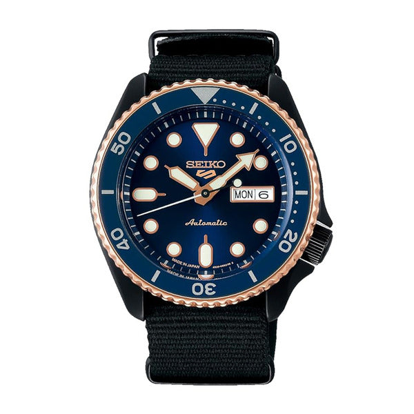 Seiko Seiko5 Men's Blue Black NATO Watch SBSA098