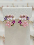 Intercru Volare Rose Multiflower Silver Stud Earrings SSS1714