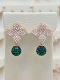 Intercrew Volare Emerald Fleur Drop Earrings SSS1770
