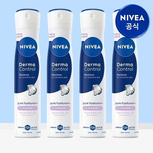 Nivea Nivea Deodrant Derm Control Restore Spray 200ml 4pcs 734351
