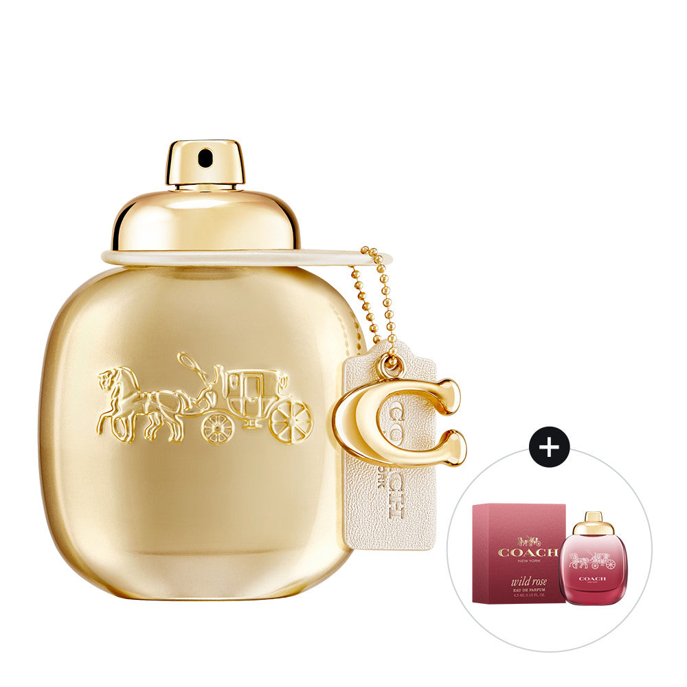 Official Import Coach Women's Gold Perfume 50ml+Miniature Gift