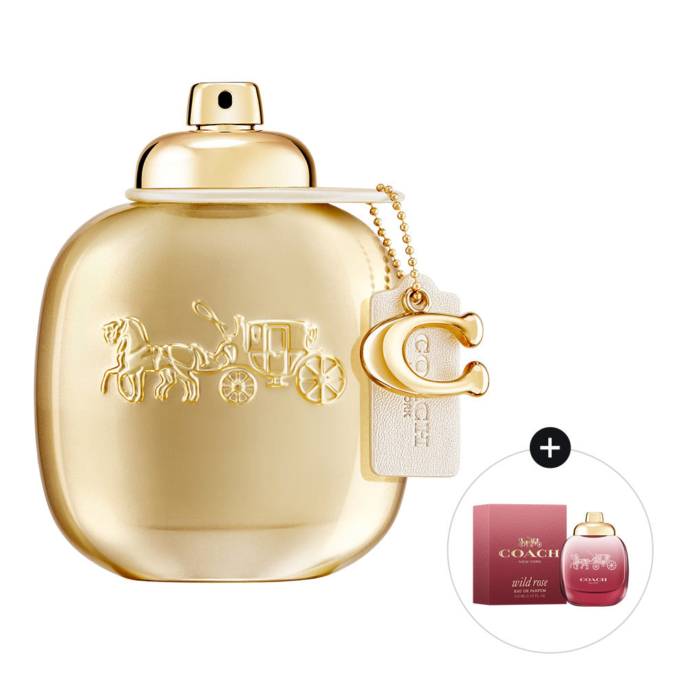 Official Import Coach Women's Gold Perfume 90ml + Miniature Sample