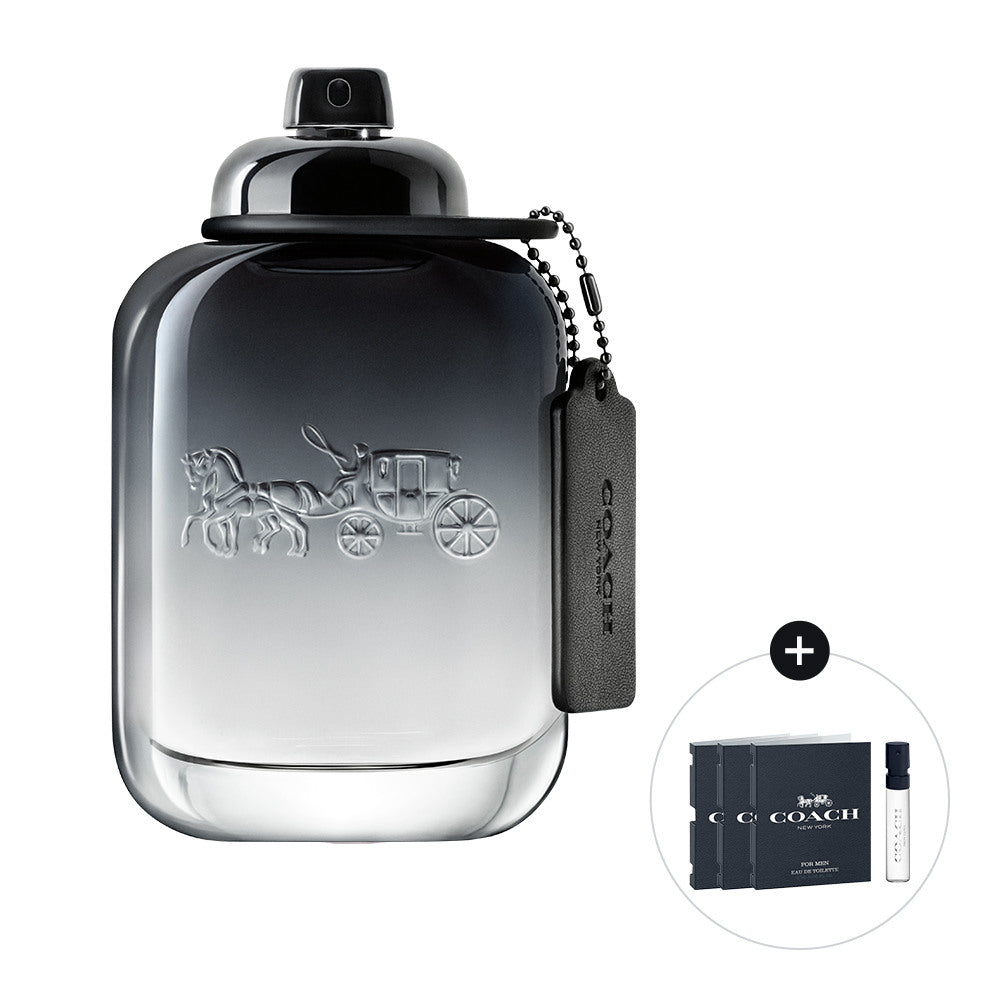 Official Import Coach Man EDT 100ML + 3 Stick Samples Included